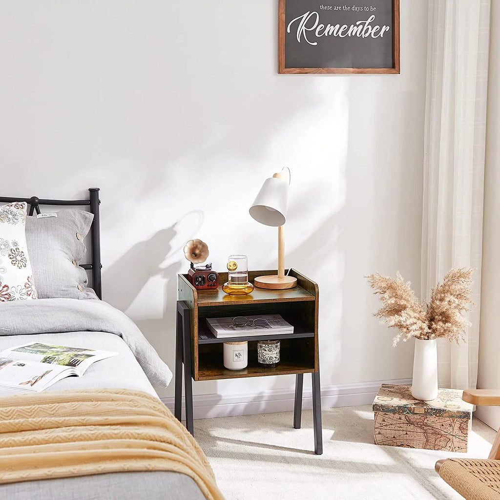 Set of 2 2-Tier Storage Nightstand K406