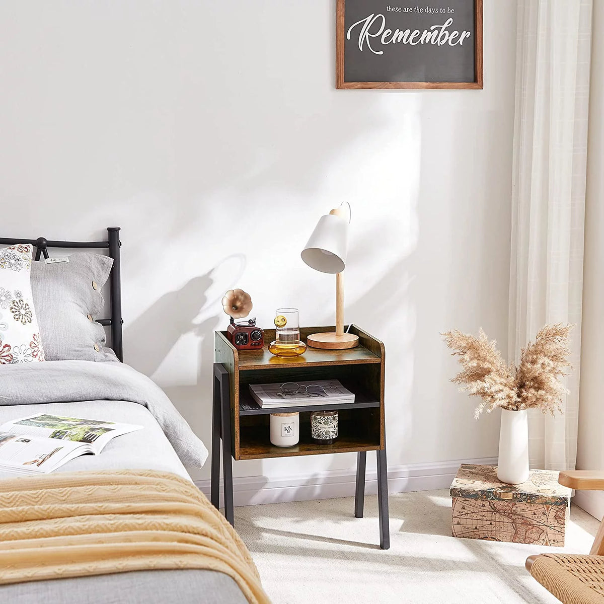 Set of 2 2-Tier Storage Nightstand K406