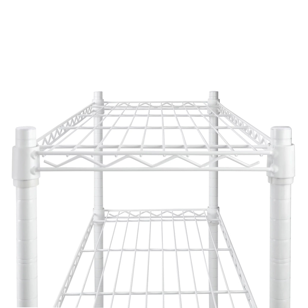 4-Tier White Wire Shelf Unit I81518
