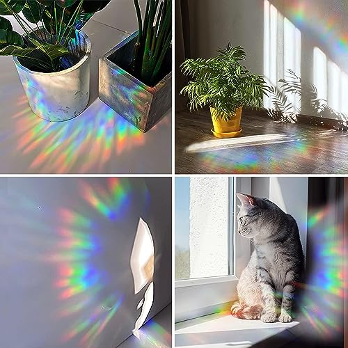 36PCS Snowflake Window Stickers Non Adhesive Prismatic Vinyl Rainbow Decals U20697