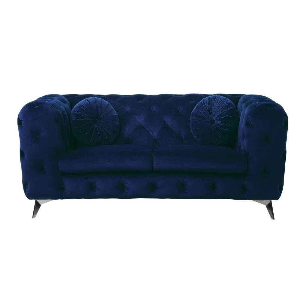 Blue Fabric Loveseat with Sleeper N915706