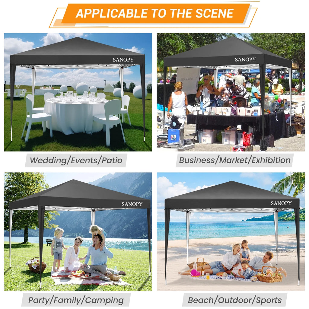 10'x10' Pop Up Canopy Tent with Sandbag & Carrying Bag, Khaki R980627