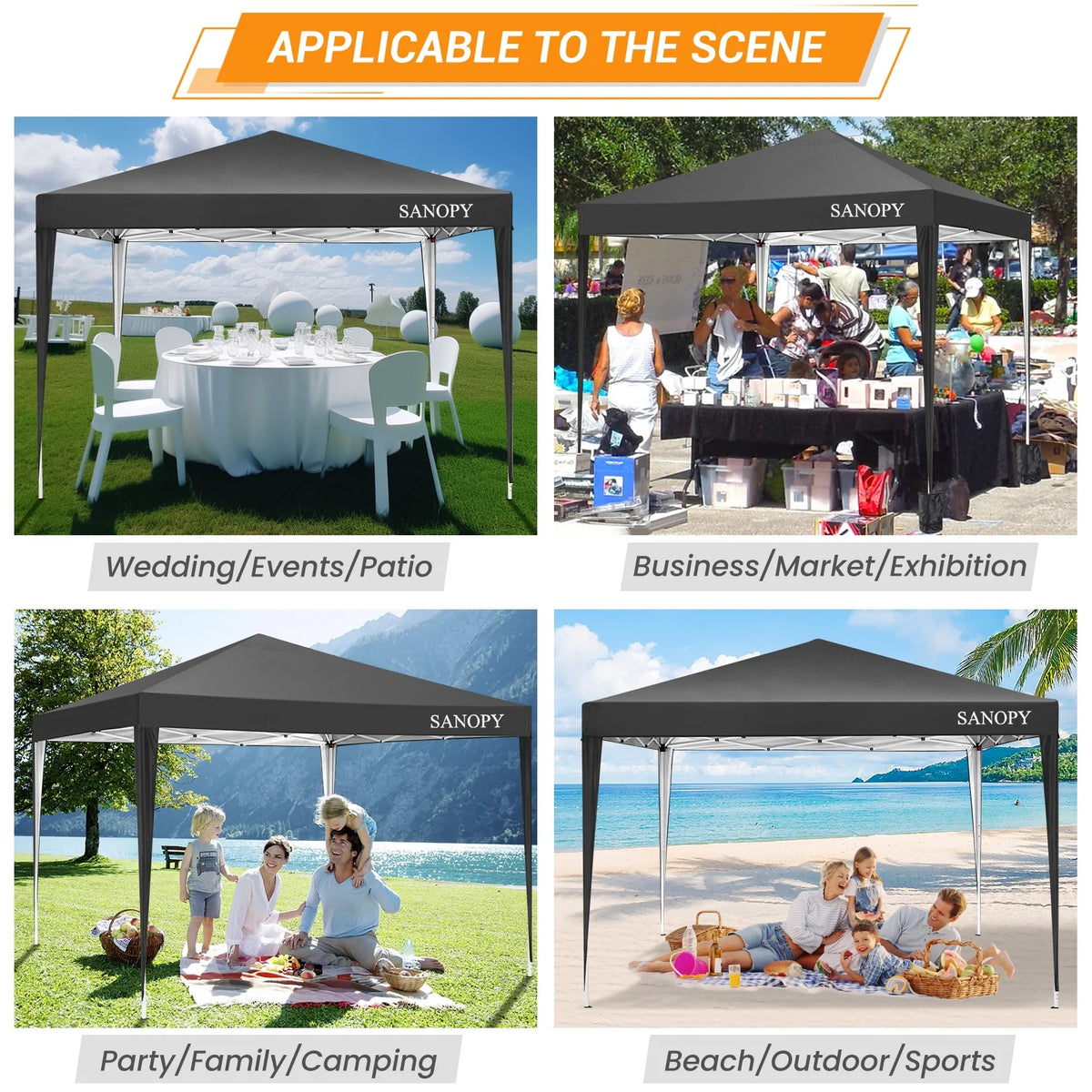 10'x10' Pop Up Canopy Tent with Sandbag & Carrying Bag, Khaki R980627