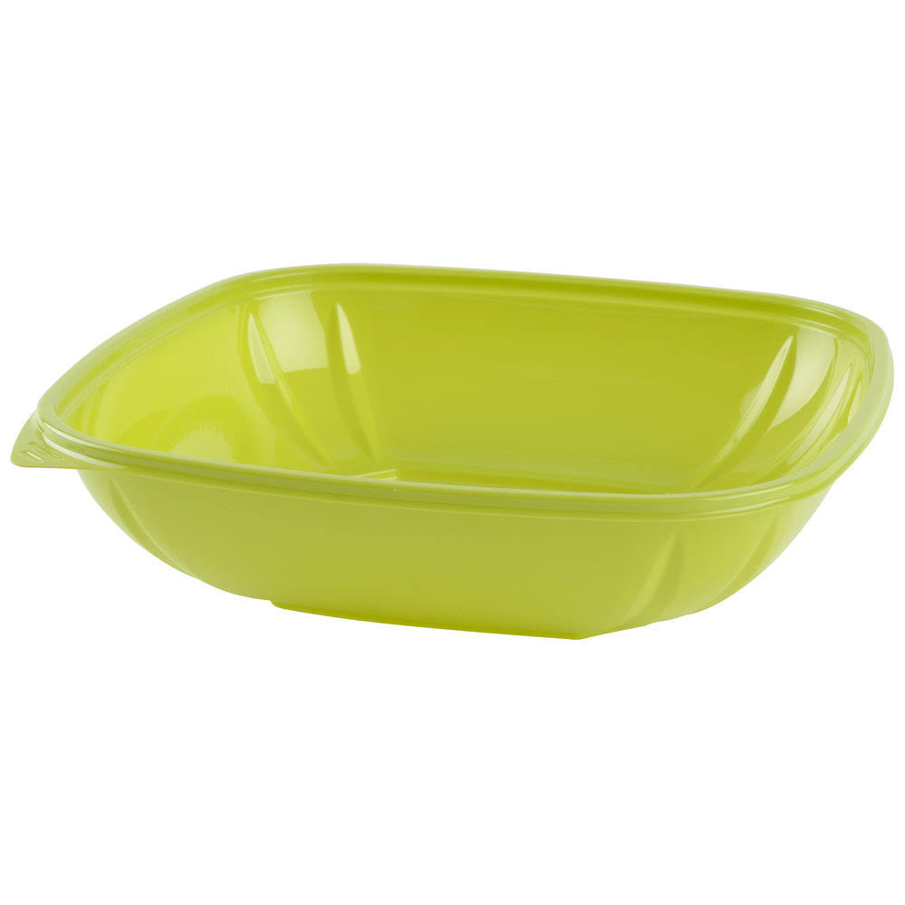 32 oz. Green Large Square Pet Plastic Bowl U503444