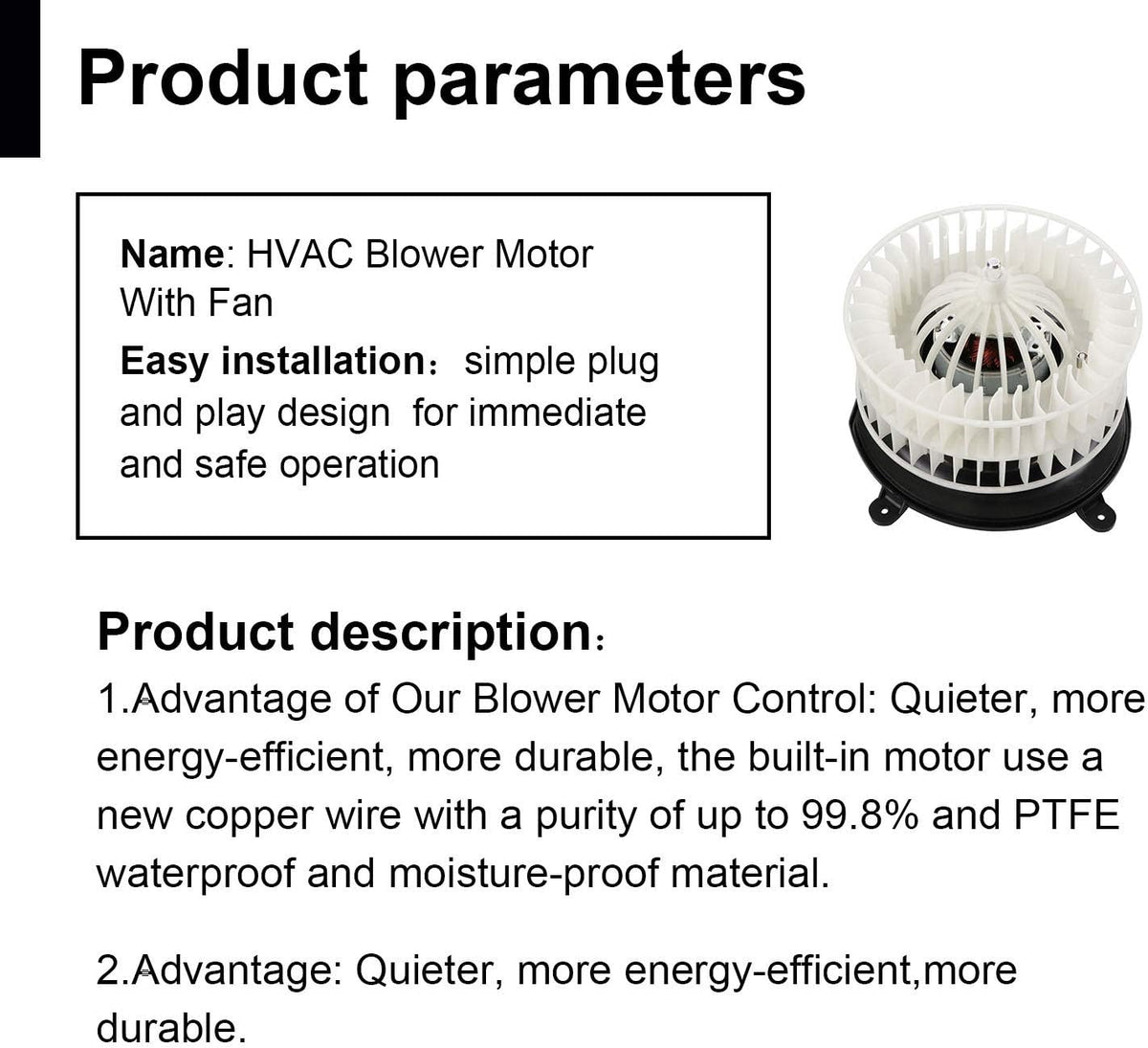 HVAC Blower Motor Fan Cage Assembly A348