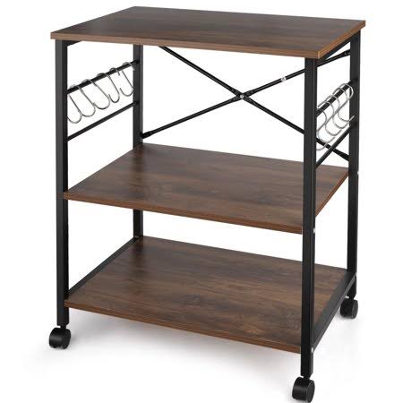 3 Tier Microwave Kitchen Cart with Casters I944
