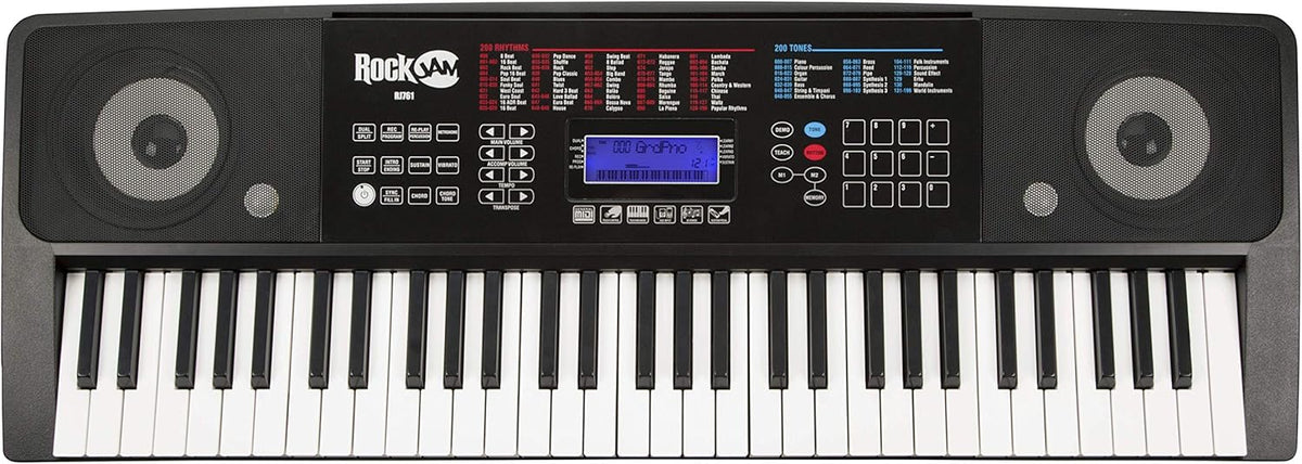 61 Key Keyboard Piano with Touch Display Kit, Keyboard Stand, Piano Bench, Sustain Pedal, Headphones K9122