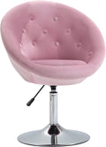 Pink Tufted Swivel Accent Chair Height Adjustable D209806