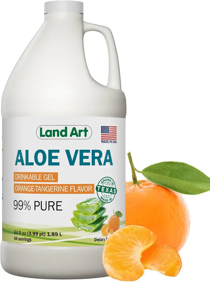 Orange Tangerine Flavored Aloe Vera Drinkable Gel 64 fl oz I743