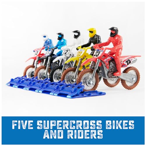 1:24 Scale Die-Cast Motorcycles with Rider Figure 5-Pack K650937