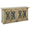 71 in. Solid Wood Credenza Glass Door Sideboard O65699