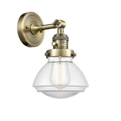 1 Light Armed Sconce Antique Brass Clear L3957