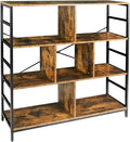 Rustic Brown 3-Tier Bookcase with Open Storage Shelves E630
