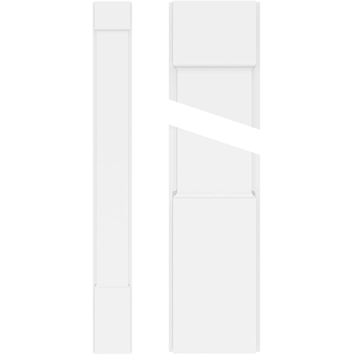 Plain PVC Pilaster with Standard Capital and Base (Pair) W521258