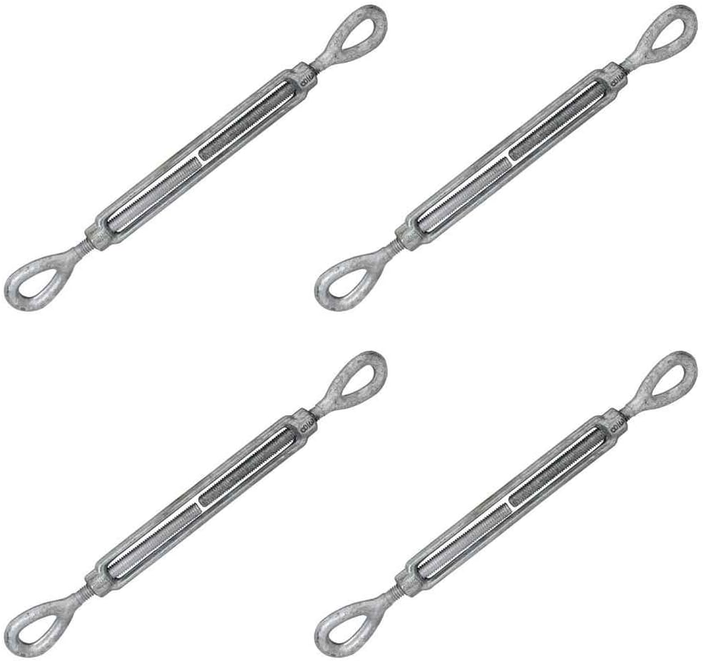 3/8 Inch x 6 Inches Galvanized Eye and Eye Turnbuckles Pack of 2 R402300