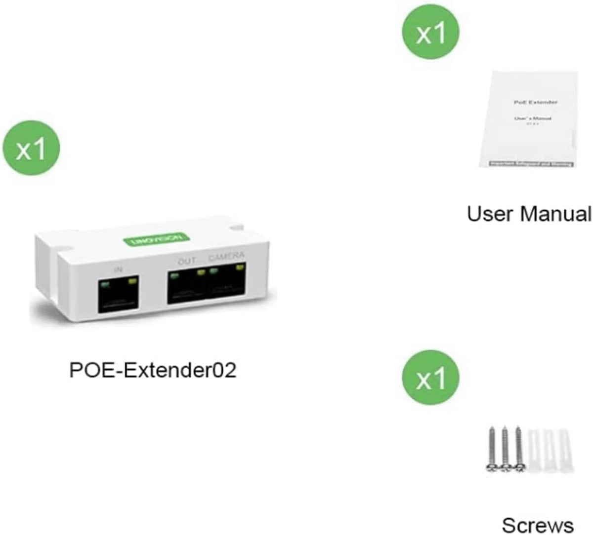 2 Port POE Extender Up to 1000ft Pack of 2 Q655001