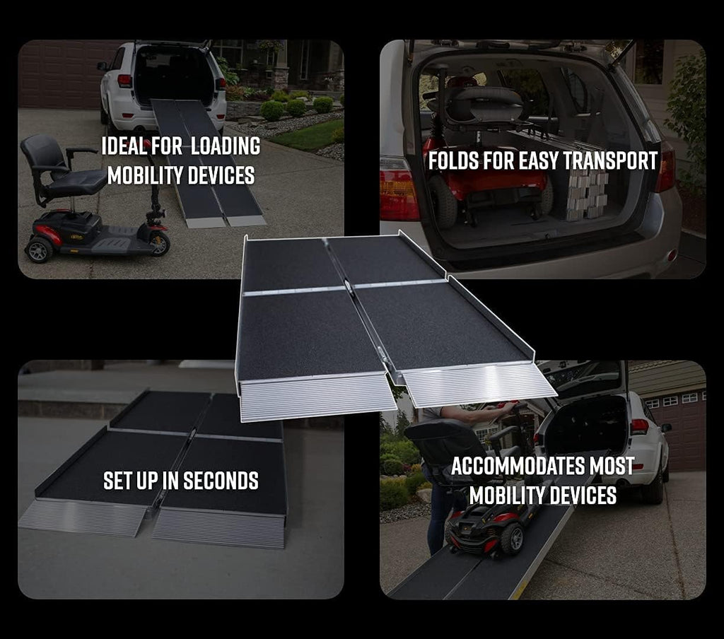 Suitcase Trifold Portable Ramp with Slip-Resistant Surface, 8 Foot Y2727