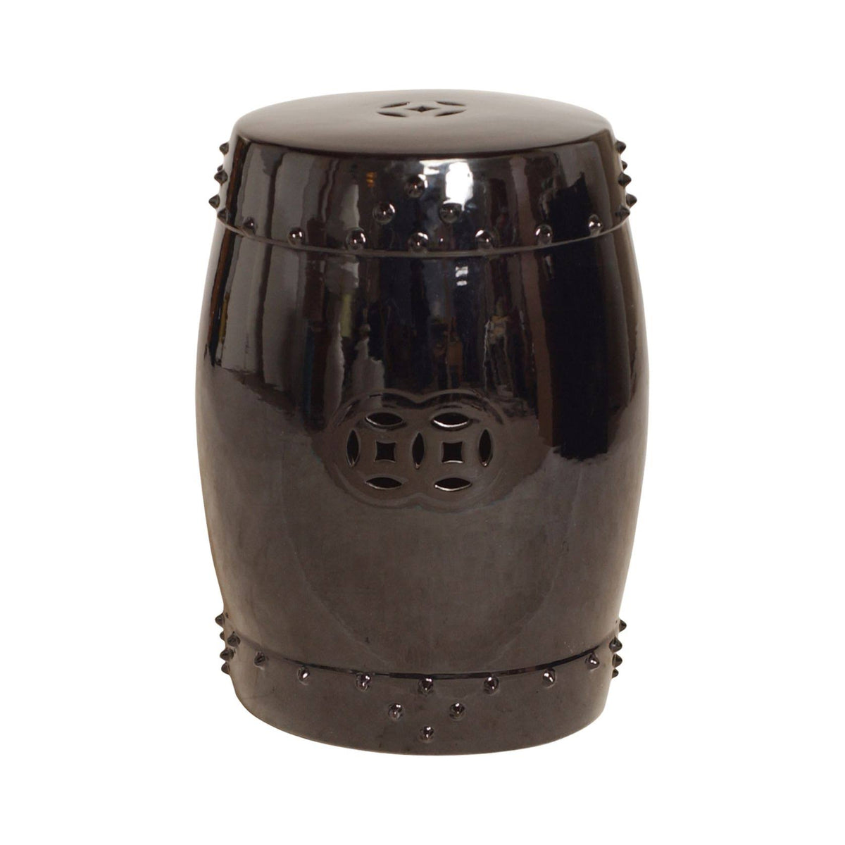 Black Large Drum Stool I78531