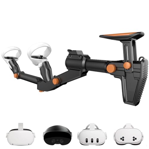 Adjustable Gunstock for Meta Quest 2 Quest 3 Quest 3S Quest Pro with Quick Magnetic Attachment Cheek Pad (Gunmetal Gray) L406