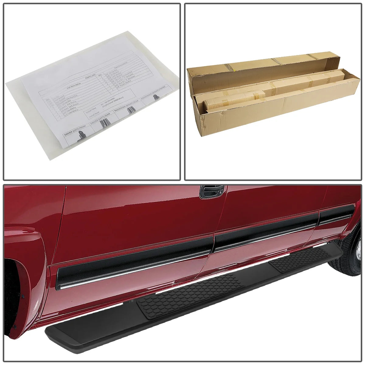5" Coated Stainless Steel Side Step Nerf Bar Running Boards S384651
