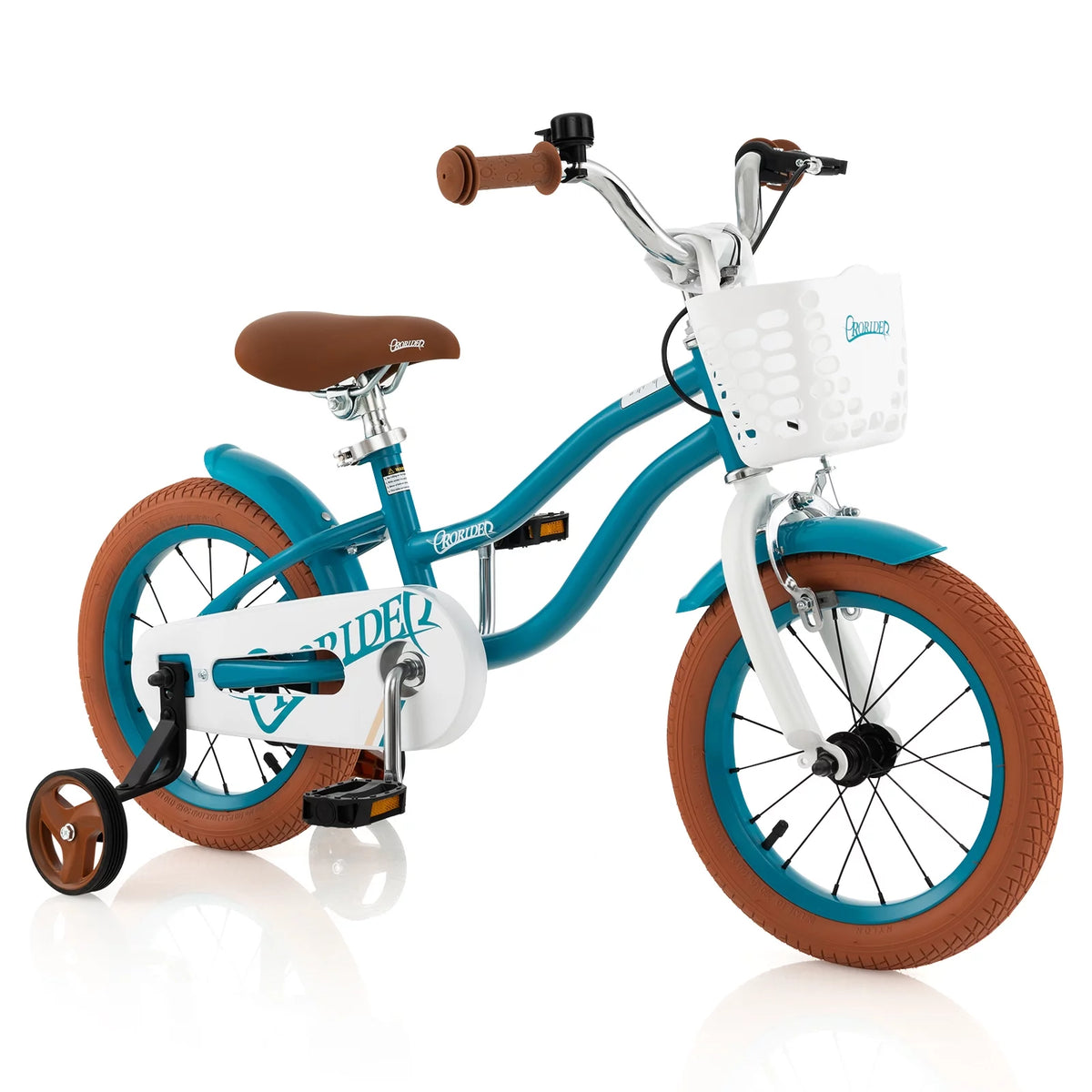 14'' Kids Bike with Training Wheels & Basket Pink Z297