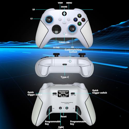 Wireless 2.4GHz Controller with 7 Colors RGB Light, 1000mAh Battery, 3.5mm Audio Jack B47398