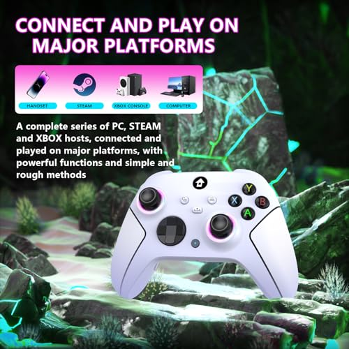 Wireless 2.4GHz Controller with 7 Colors RGB Light, 1000mAh Battery, 3.5mm Audio Jack B47398