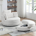 Oversized Swivel Chair with storage ottoman, 4 Pillows L686