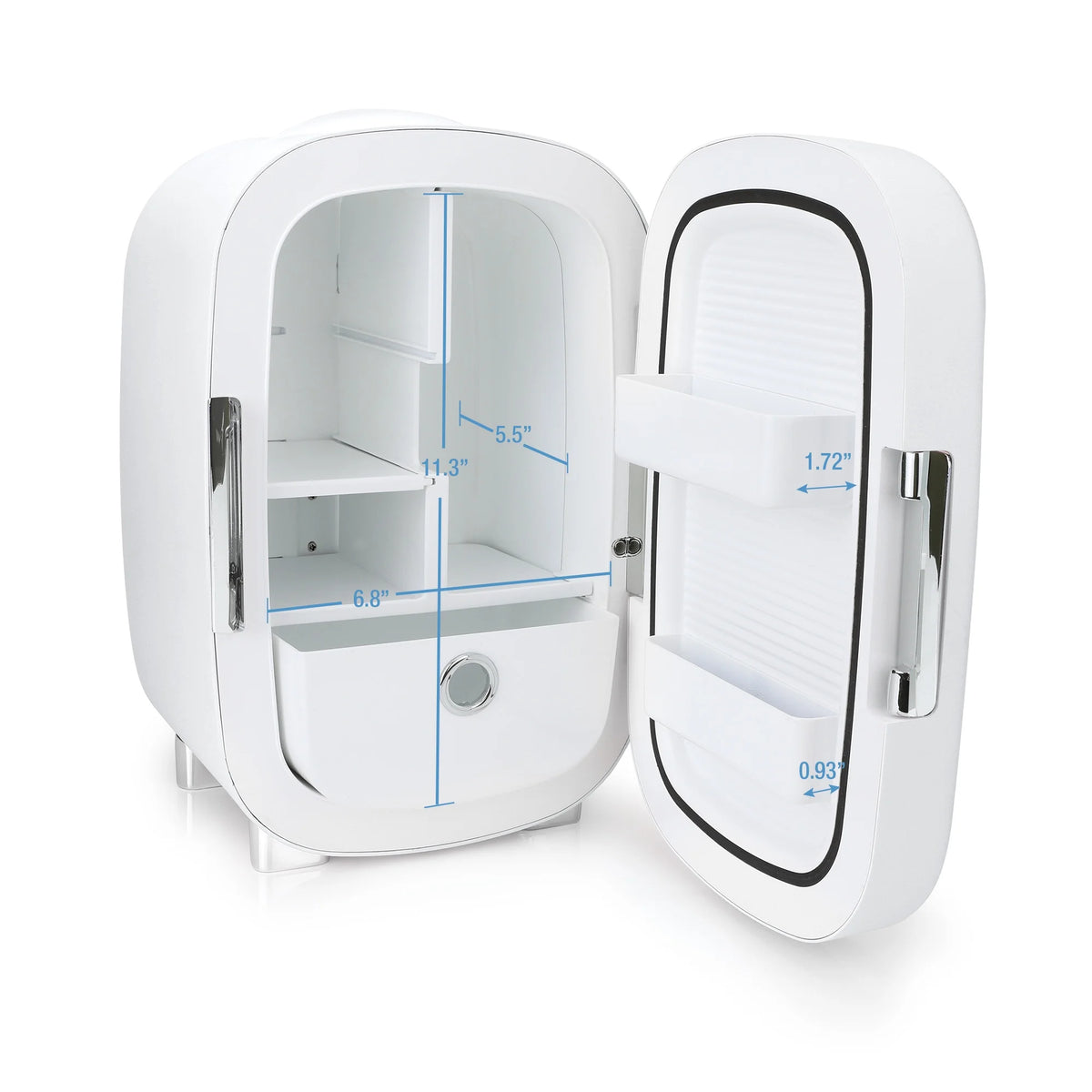 White 7L Mini Fridge with Mirror Door T690