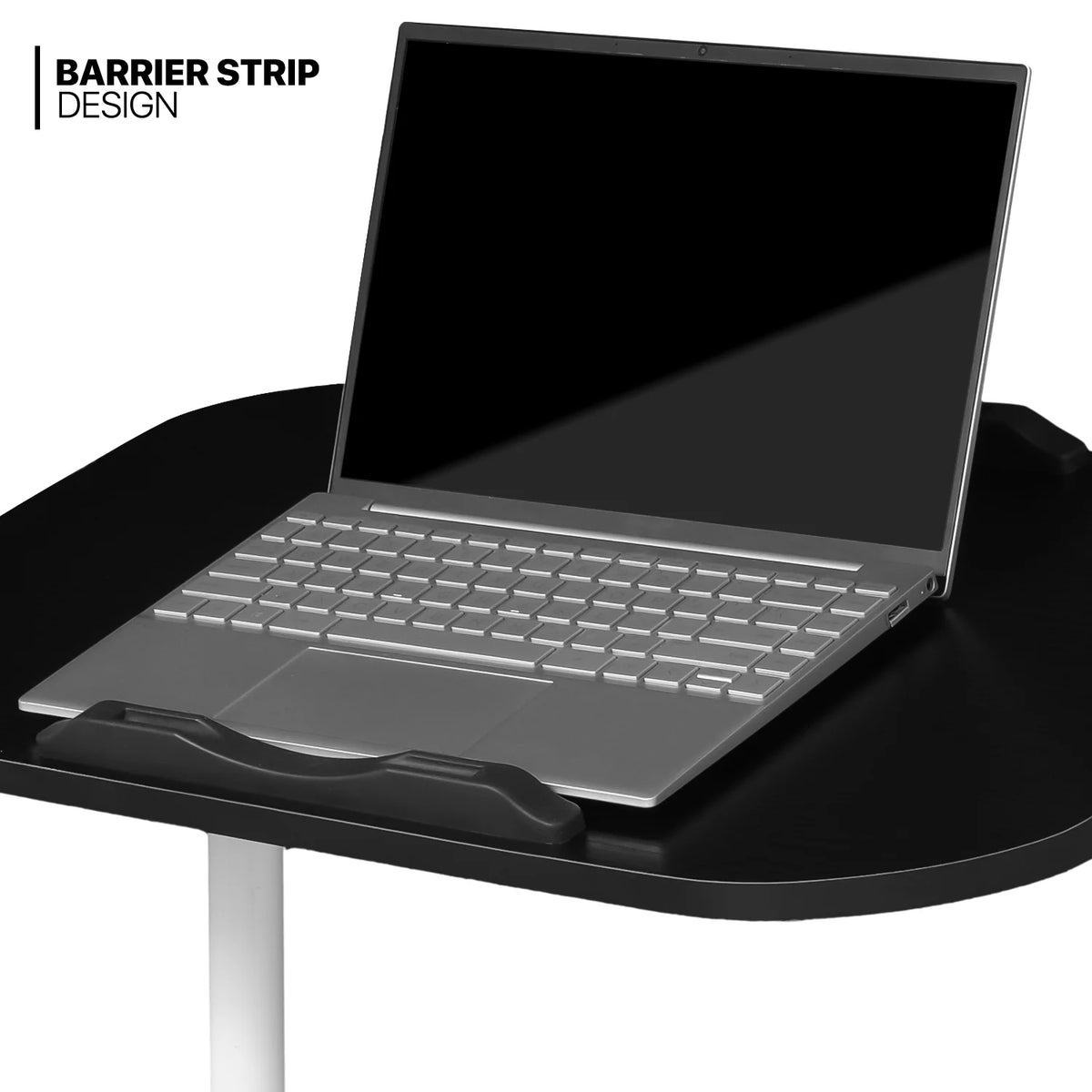White Height Adjustable Mobile Computer Desk with Casters K687985