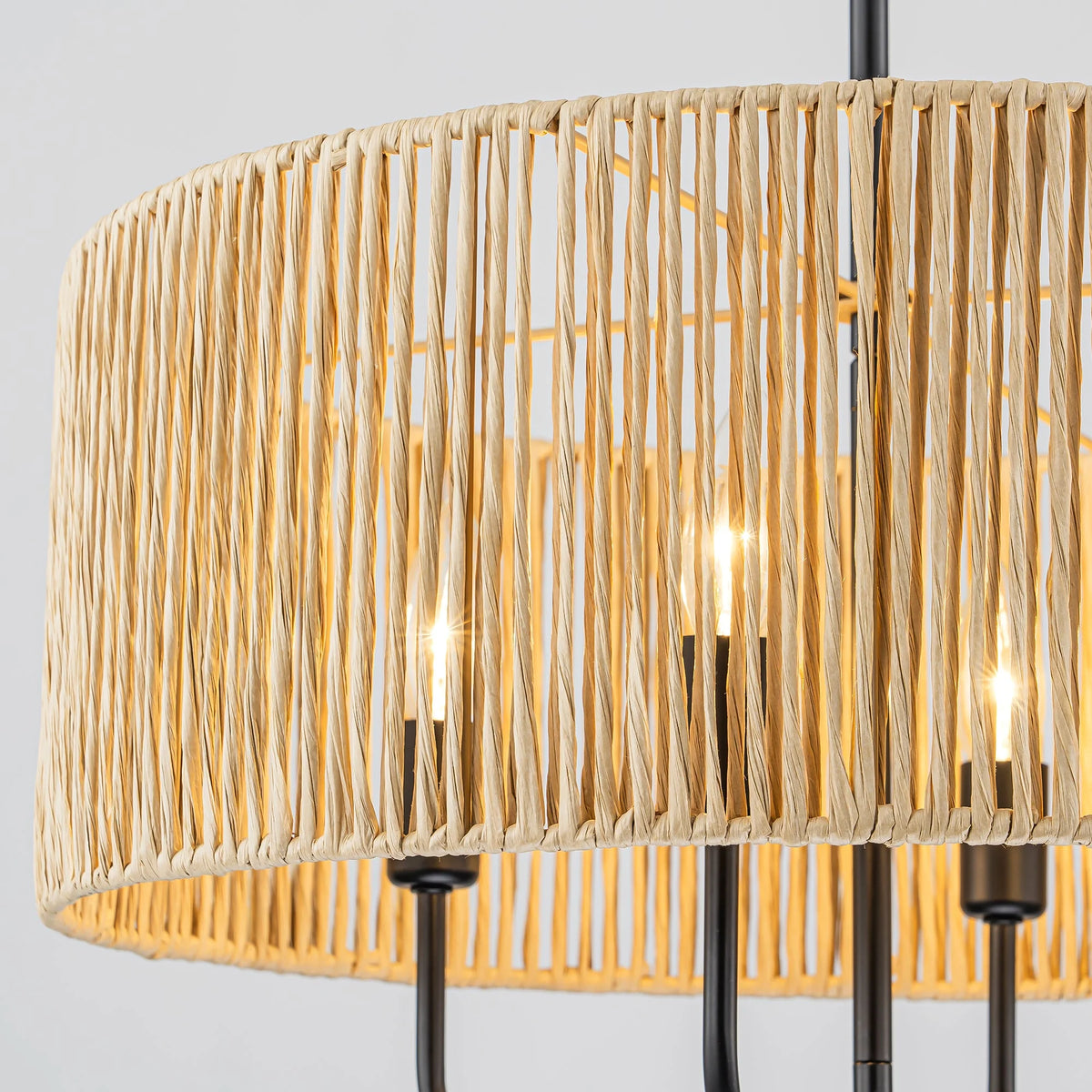 4-Light Handwoven Rope Drum Chandelier H73537