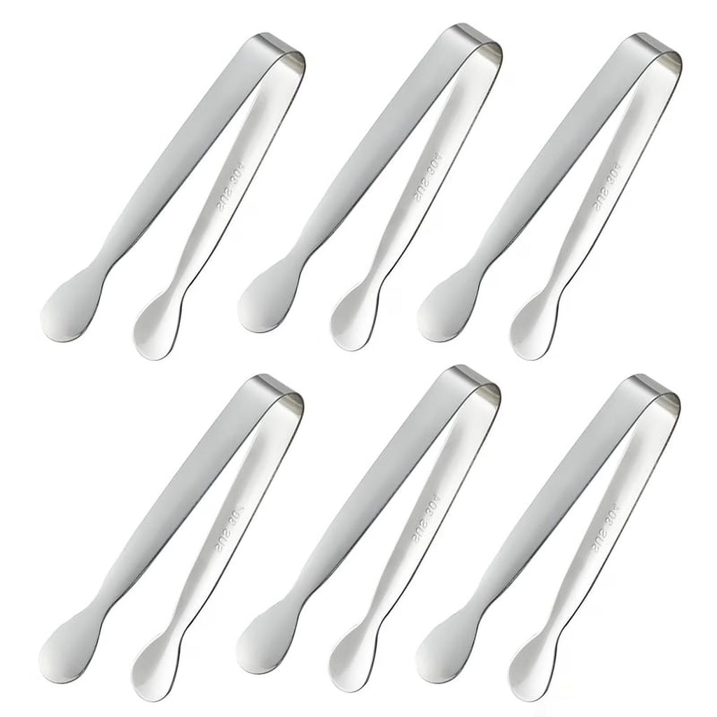 6PCS 4.25Inch Stainless Steel Small Tongs Y8130