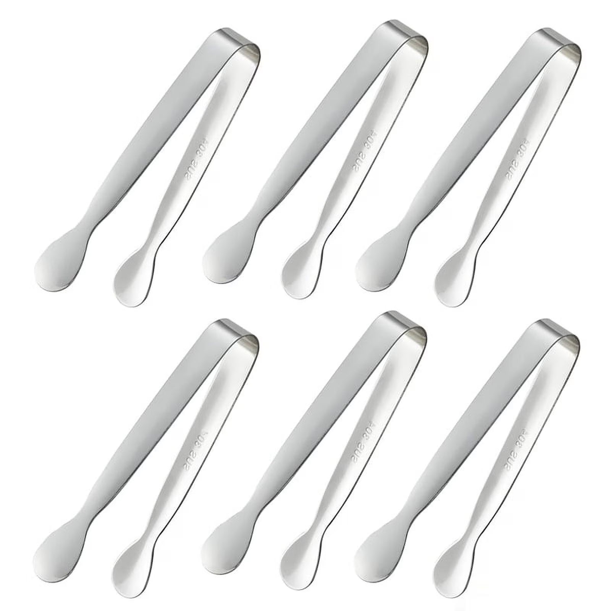 6PCS 4.25Inch Stainless Steel Small Tongs Y8130