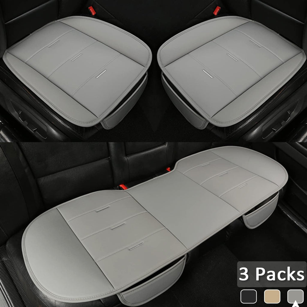3 Packs Car Seat Covers with Front Protector and Rear Cover Gray T162045