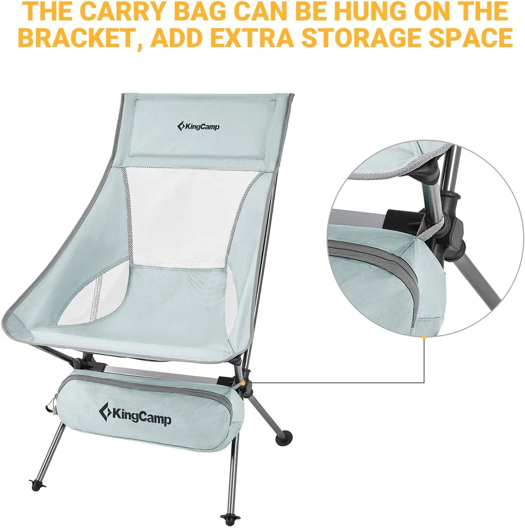 2 Pack High Back Lightweight Extra Wide Folding Camping Chairs with Carry Bag Black F2456