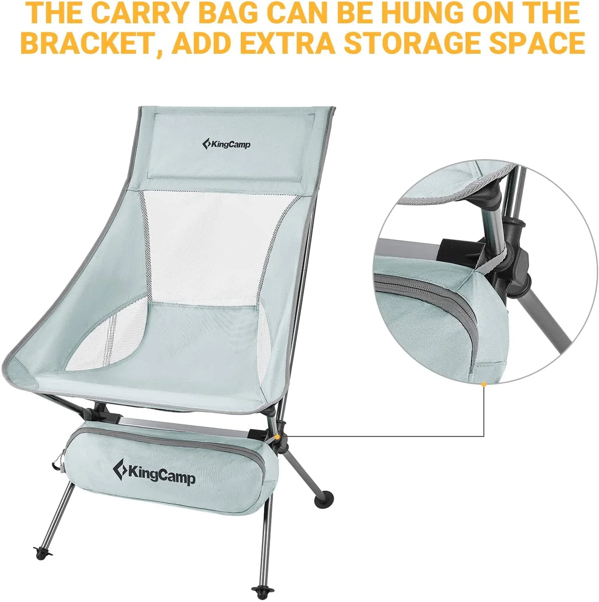 2 Pack High Back Lightweight Extra Wide Folding Camping Chairs with Carry Bag Black F2456