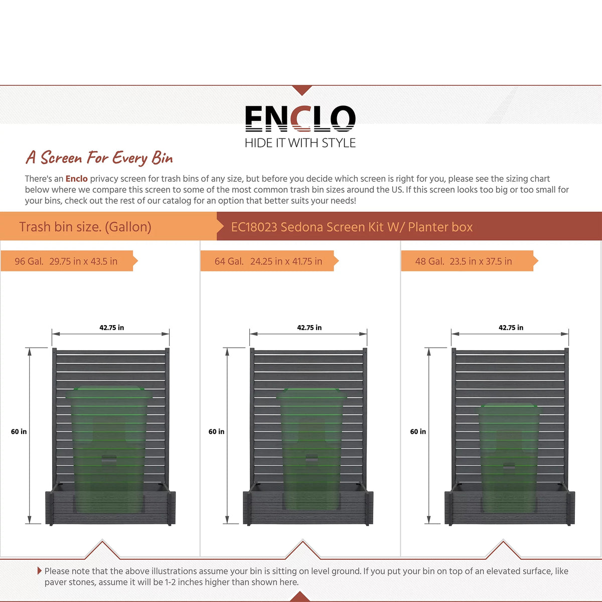 Charcoal Louvered Freestanding Screen with Planter Box S364
