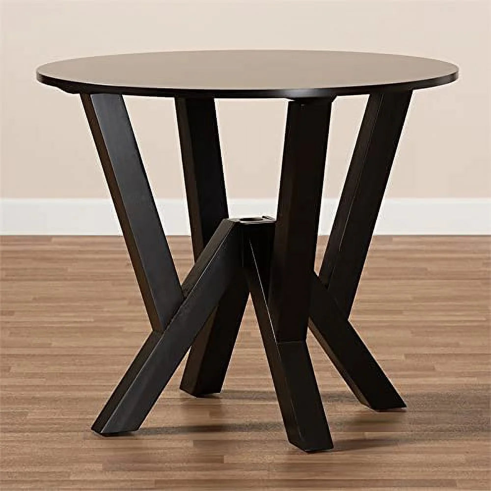 Dark Brown Round Wood Dining Table R747015