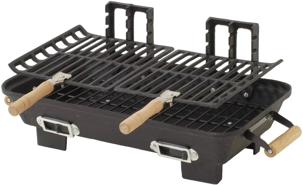 Cast Iron Hibachi Charcoal Grill, 10 by 18-Inch M7988