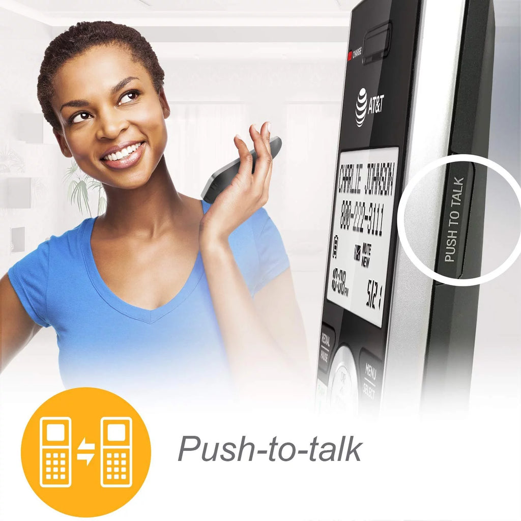 Silver/Black DECT 6.0 Expandable Answering System with 4 Handsets W87765