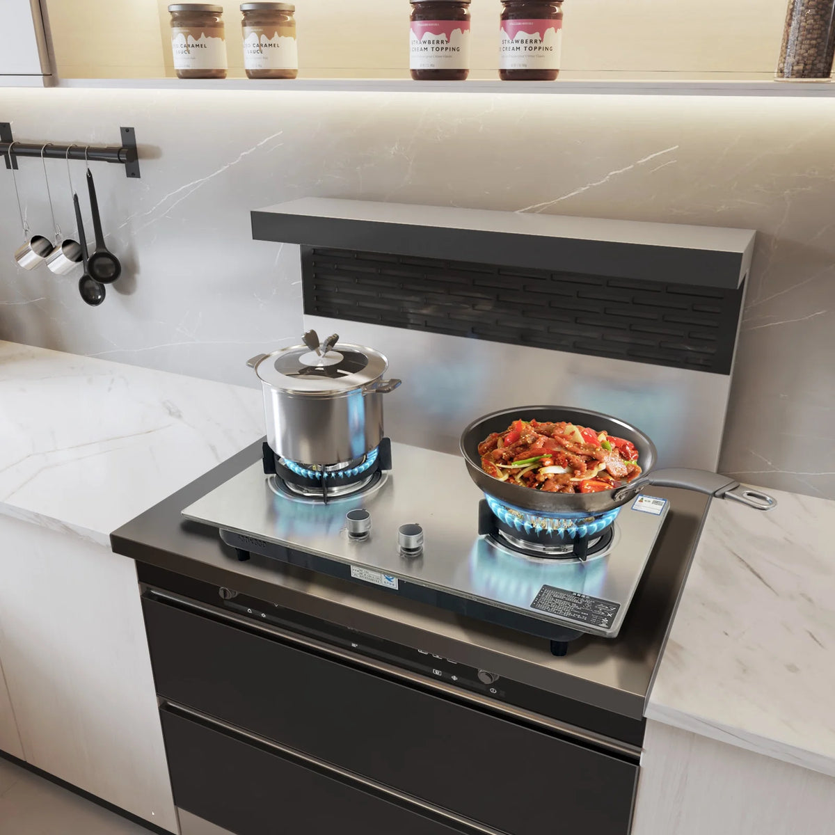 28'' Stainless 2 Burners Built-in Propane LPG Gas Stoves F1250