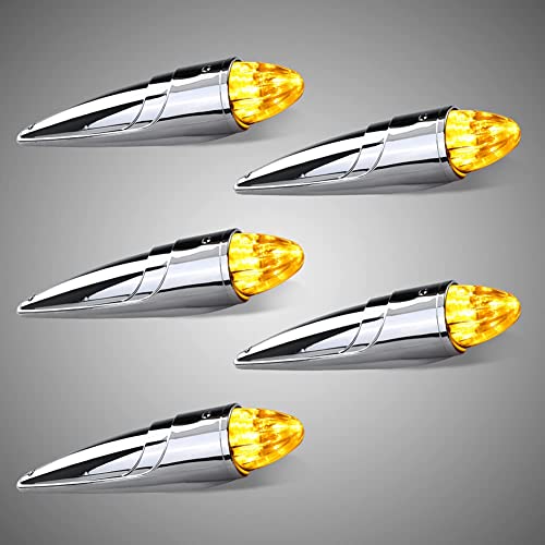 5PCS Amber LED Cab Marker Lights for Heavy Duty Truck J791