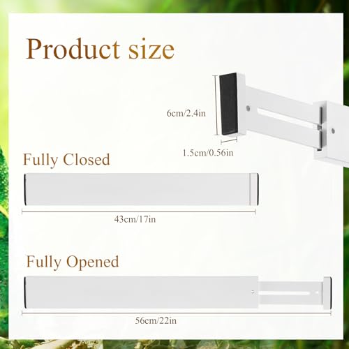 12 Pcs Bamboo Drawer Dividers Adjustable 2.4" High 17"-22" White X723151