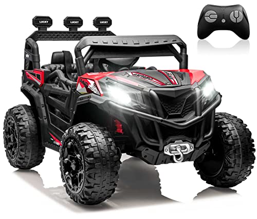 24V 4X4 Ride on Car Truck with Remote Control, 4WD/2WD Switchable Kids UTV, Blue C31702