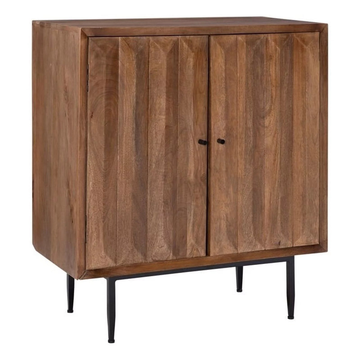 Brown Wood Cabinet with 2 Shelves K91945