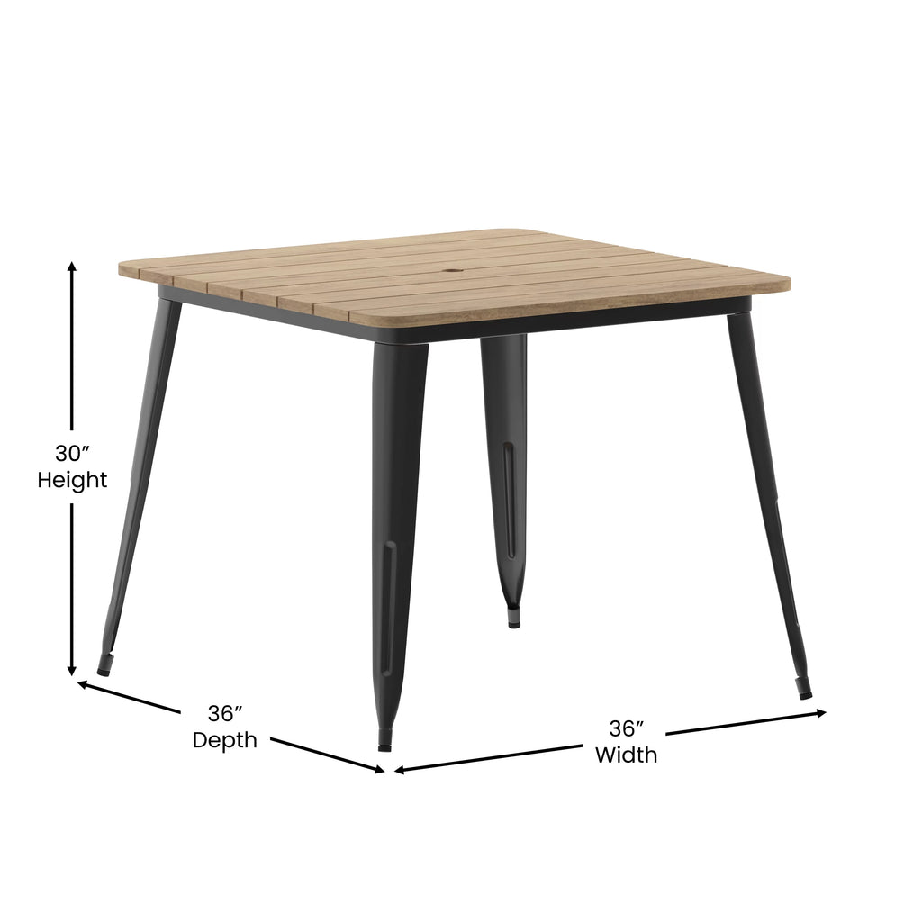 Indoor/Outdoor Dining Table with Umbrella Hole T1782