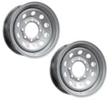2-Pk 16x6 8 Hole 6.5 Silver Trailer Rim Wheels J859