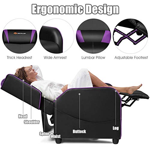 PU Leather Recliner Chair with Footrest S6266