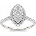 3/4 Carat T.W. Diamond 10kt White Gold Pear-Shape Cluster Engagement Ring R227900