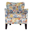 Blue Yellow Brown Floral Polyester Blend Arm Chair G606703
